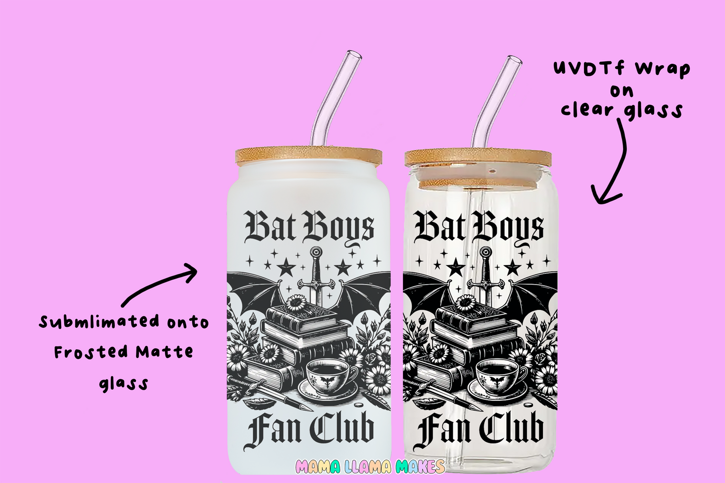 Bat Boys fan club ACOTAR can glass