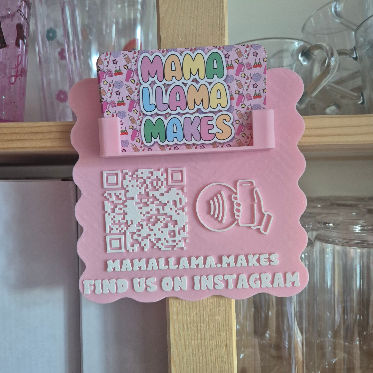Custom Text QR Code + NFC Business Card Holder – Double the Connection Power