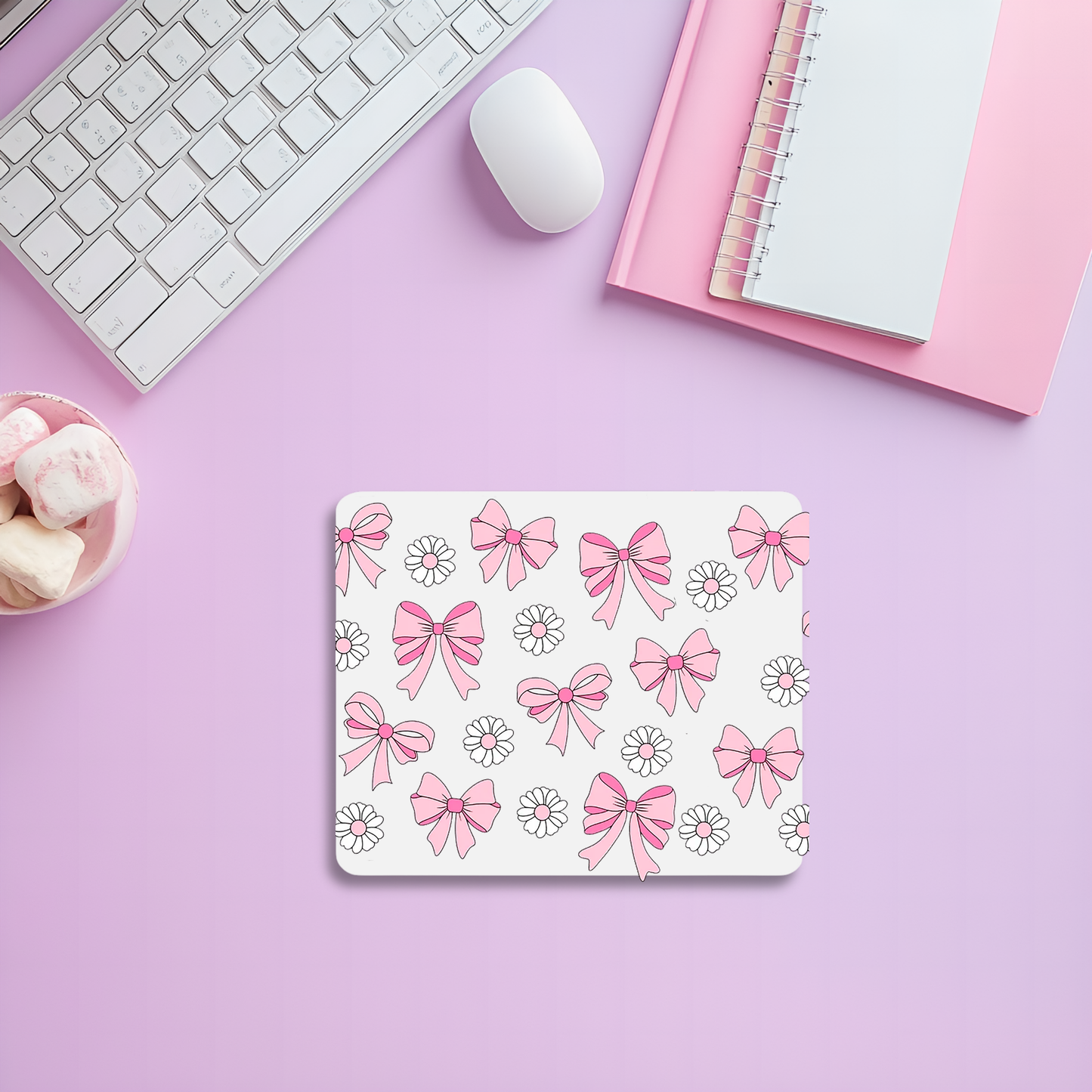 Bows and daisies mousepad