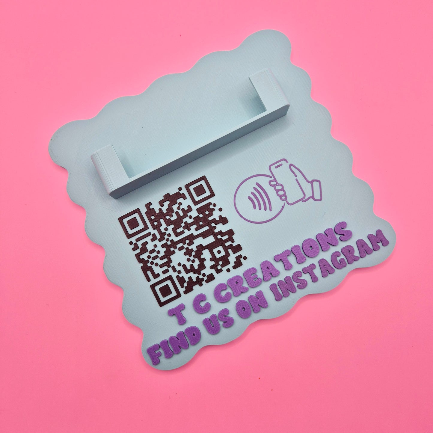 Custom Text QR Code + NFC Business Card Holder – Double the Connection Power