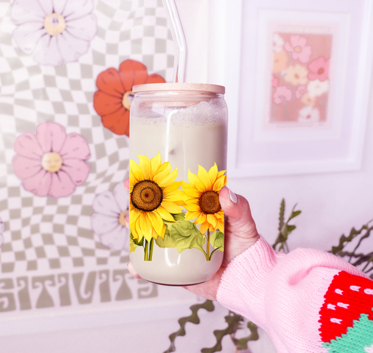 Sunglower Glass Can Cup - 473ml
