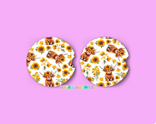 Highland cow- Car coasters