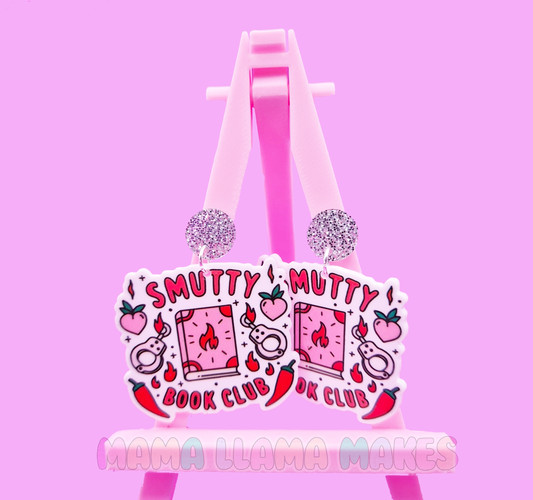 Smutty book club earrings