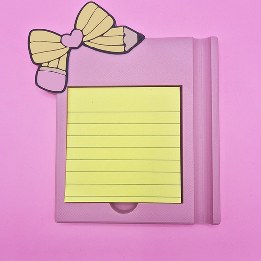 Pastel Pencil & Bow Sticky Note Holder – The Desk Glow-Up You Deserve