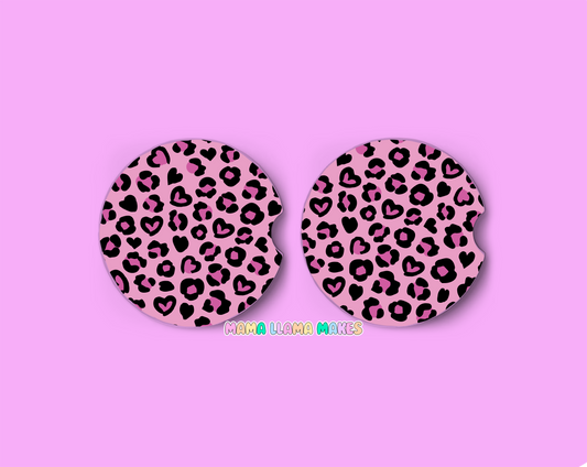 pink  Love heart Leopard