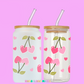 Love-heart cherry can glass