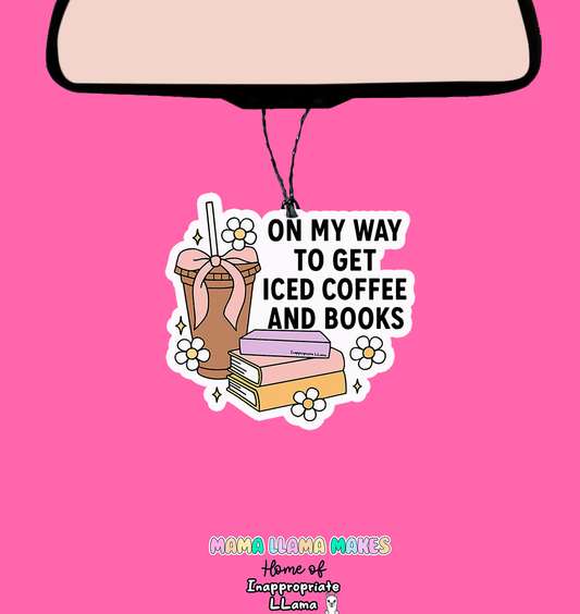Iced coffee and books