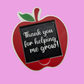 Apple Teacher Appreciation Sticky Note Holder – A+ Gift for the Best Educators