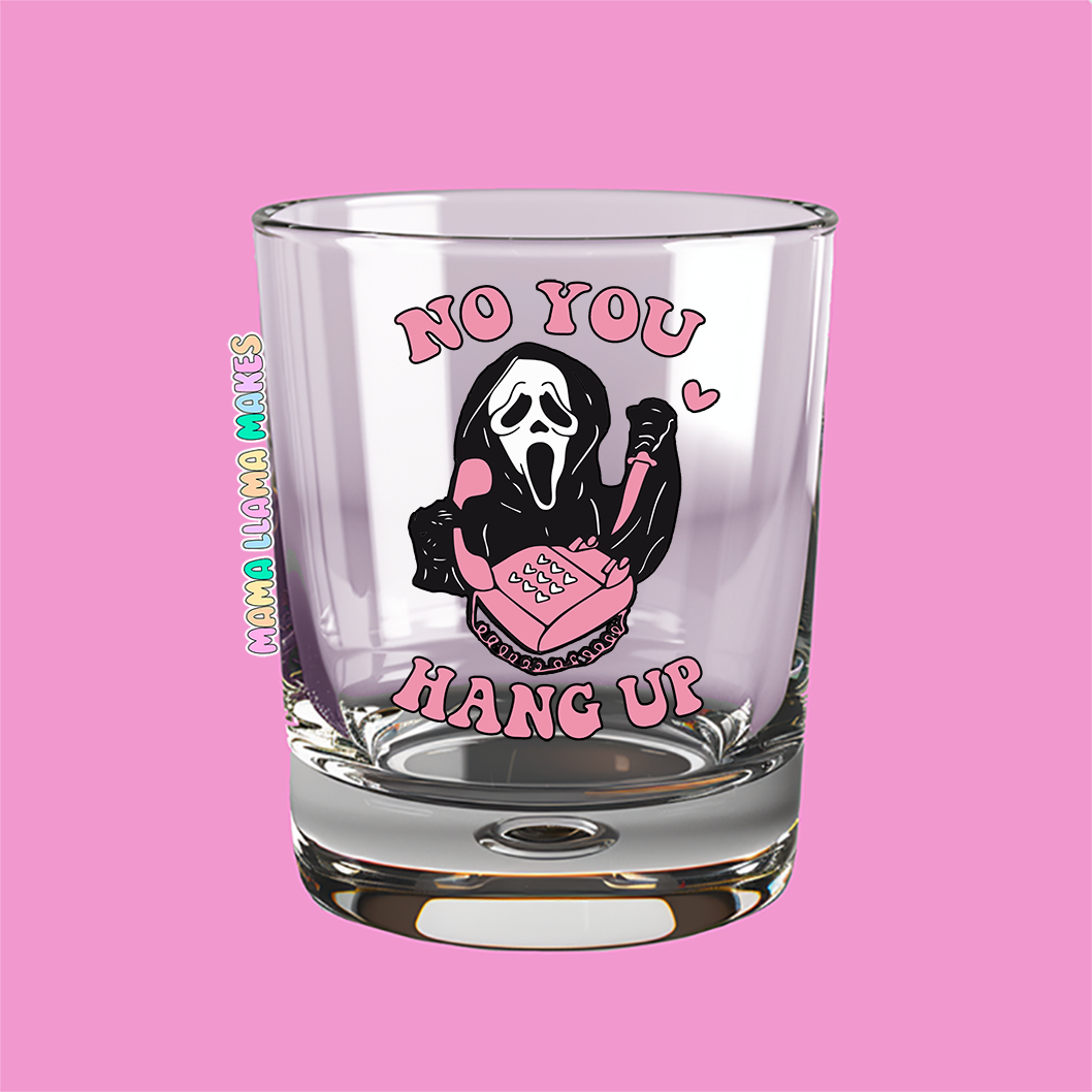 no you hange up ghost face shot glass