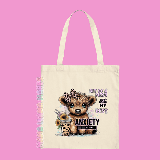 A bit of a mess but doing my best anxiety loading tote bag