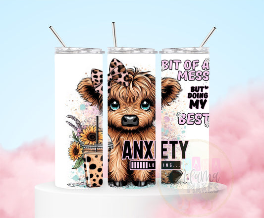 Anxiety loading 20 oz tumbler