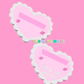 Scolloped love heart business card holder